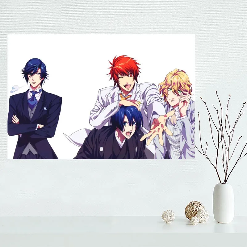 Хороший Uta no Prince Sama плакат на заказ холст плакат искусство отделочная ткань для дома ткань стены плакат печать шелковая ткань - Цвет: Светло-желтый