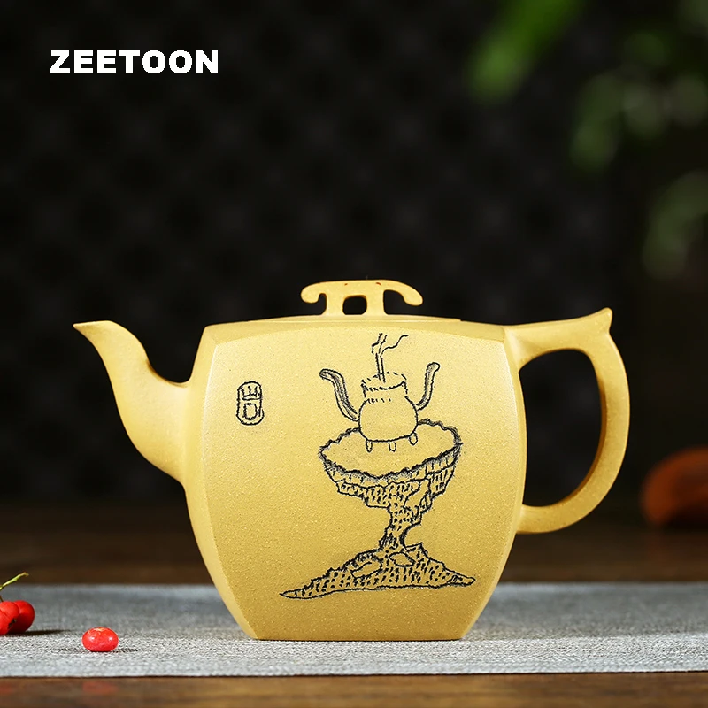 320cc подлинный исинский Чайник Китайский здоровье элегантный Qingya горшок мастер ручная работа, из фиолетовой глины Duan Mud чайный набор керамический чайник