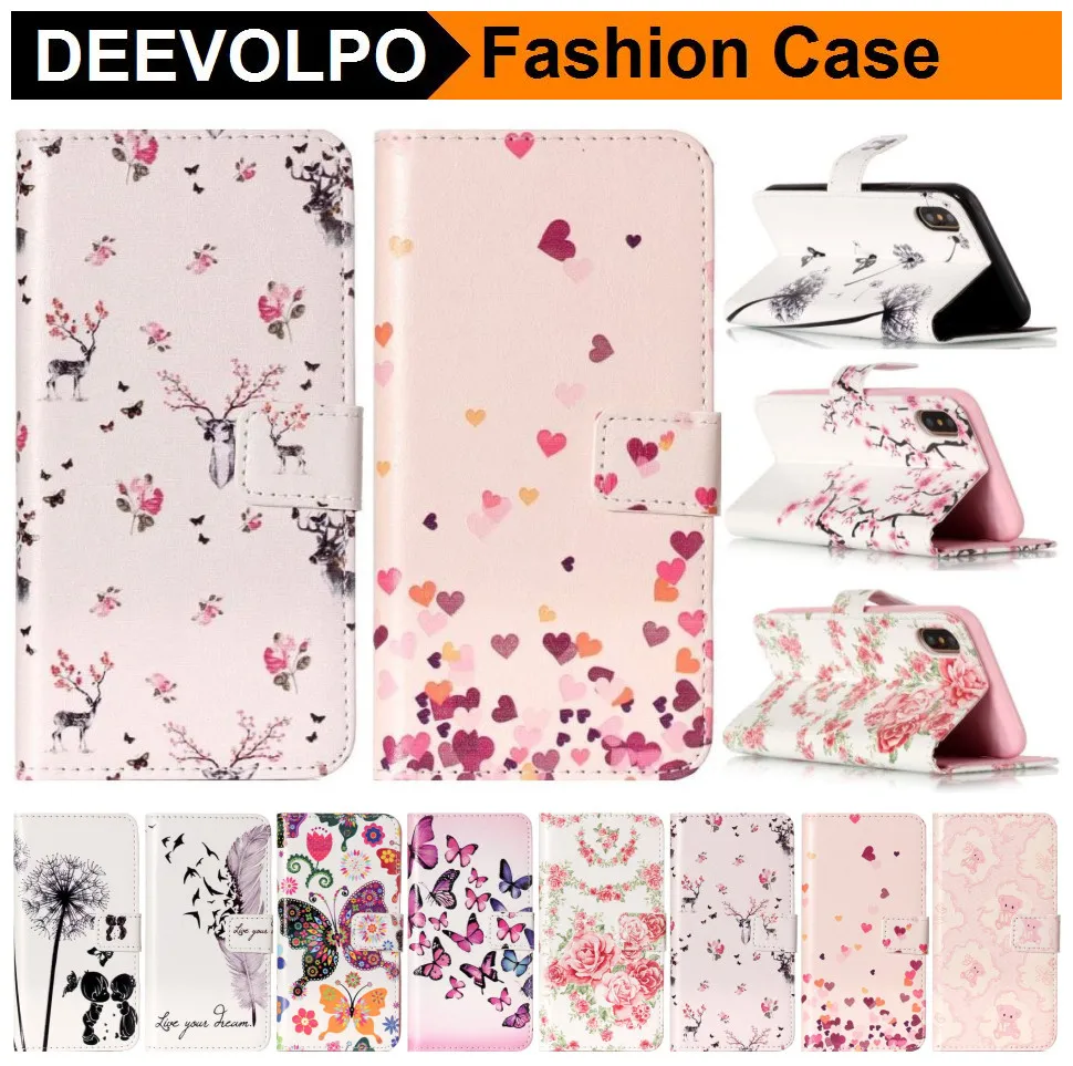 

DEEVOLPO Garden Fundas For Apple iPhone X XS MAX XR 8 7 Plus Flower Covers For iPhone 5C 5S 6S Book Card Slot Phone Bags DP10Z