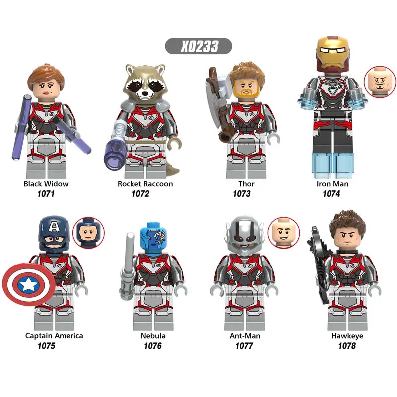 

50pcs Super Heroes Marvel Avengers 4 Endgame Thor IronMan Hawkeye Black Widow War Machine building block for children toy