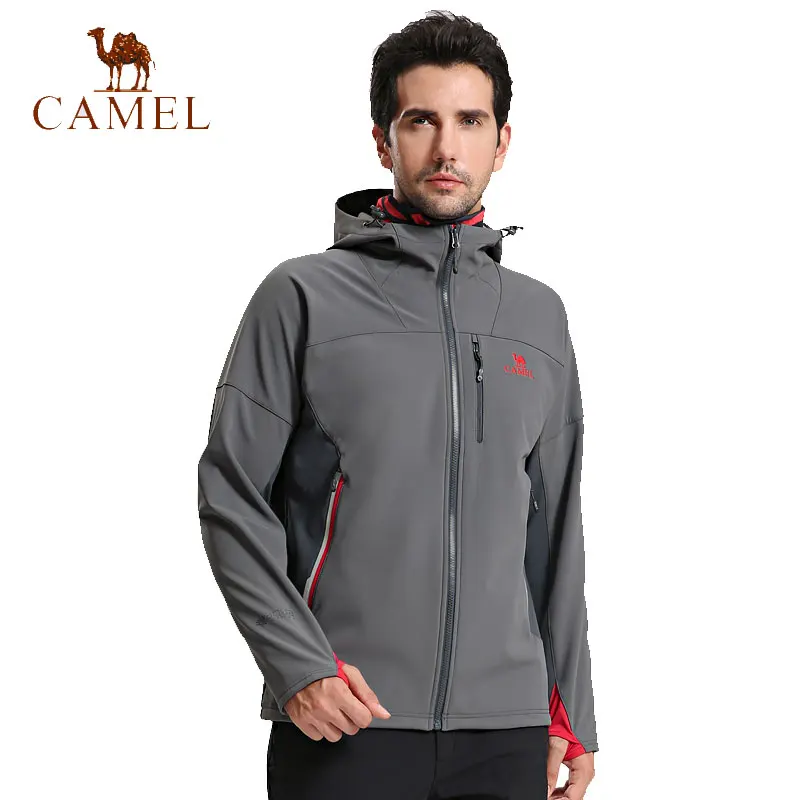 

CAMEL Men's Winter Inner Fleece Softshell Outdoor Jacket Warm Windproof Waterproof Camping Hiking Rain Male Jacket