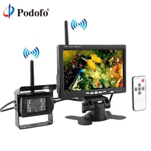 Podofo Built-In Wireless Sistema di Visione Notturna di IR Impermeabile di Retrovisione Back up Della Macchina Fotografica + 7 “HD Monitor per CAMPER rimorchio del camion Bus