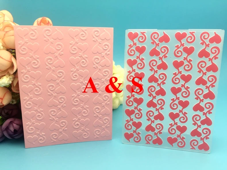 Plastic embossing folder cute Heart board line for DIY scrapbook