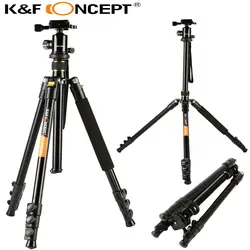 K & F концепция TM2324 62 "Портативный профессиональных DSLR Камера штатив + 360 градусов шаровой головкой + 8 кг нагрузки Ёмкость + 1/4" Quick Release Plate