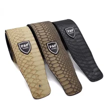 Free shipping PU leather guitar straps, quality leather straps, python lines guitar strap