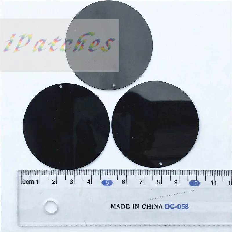 

48/96pcs 50mm Large Sequins Black Flat Round sequin Paillette sewing Craft With 1 Side hole Lady DIY Accessories Free shipping