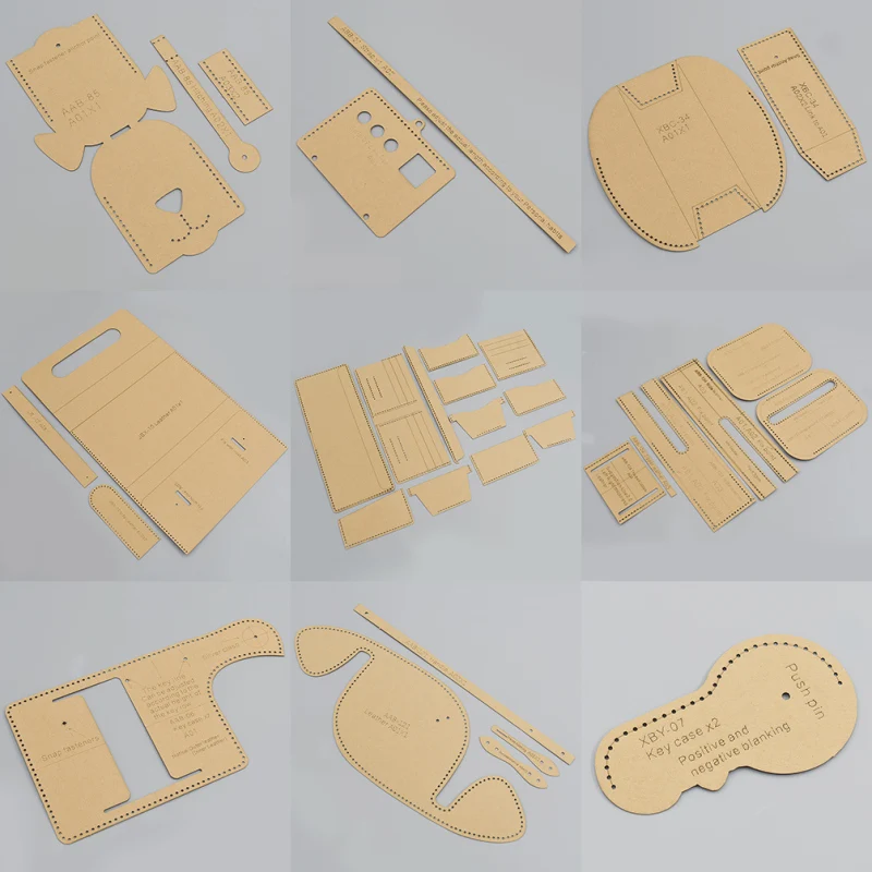 

High Quality Cowhide Paper Leather Cutting Molds Key Case Purse Shaped Kraft Paper Template Modeling Tools