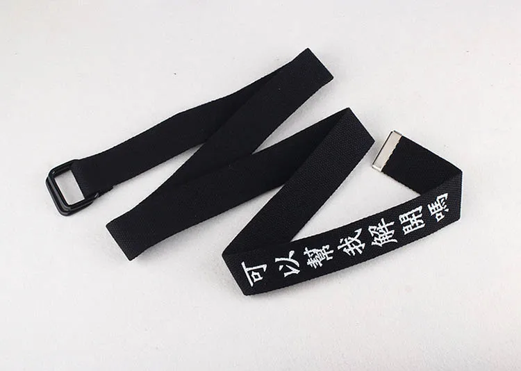 Новинка Harajuku китайская буква печать дизайн нейлоновые пояса для мужчин и женщин кольцо Кнопка Холст Женский пояс Cinturon mujer femme
