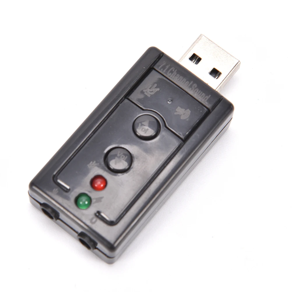 JETTING 1 шт. внешняя звуковая карта USB 7 канал 3D аудио адаптер с 3 5 мм микрофоном для