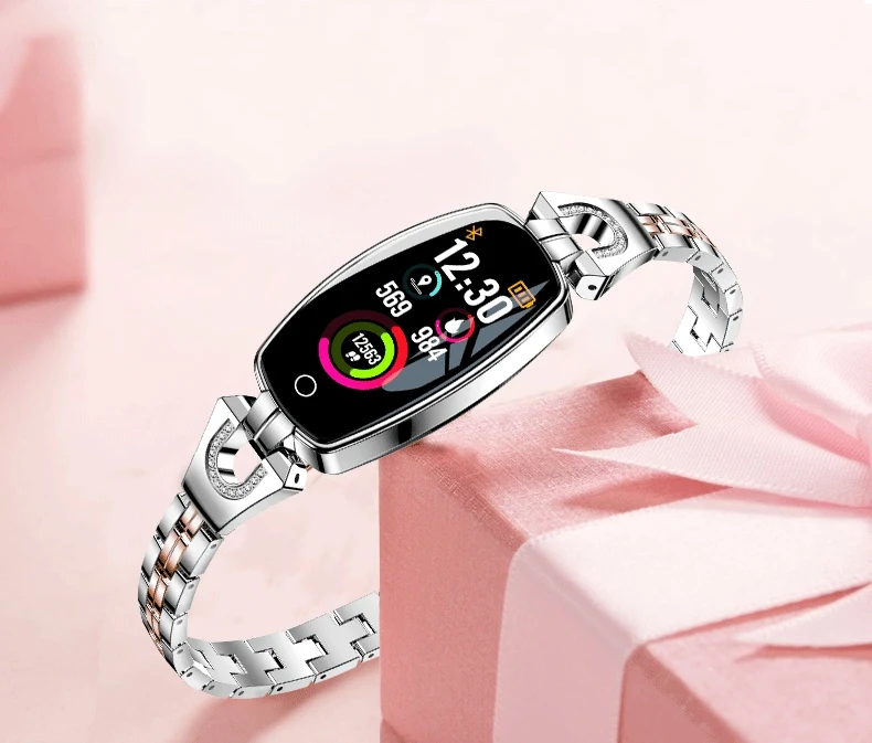 Elegant Luxury Women Smart Bracelet Fitness Tracker Pedometer Heart Rate Blood Pressure Beautiful Clock for Iphone Android IOS