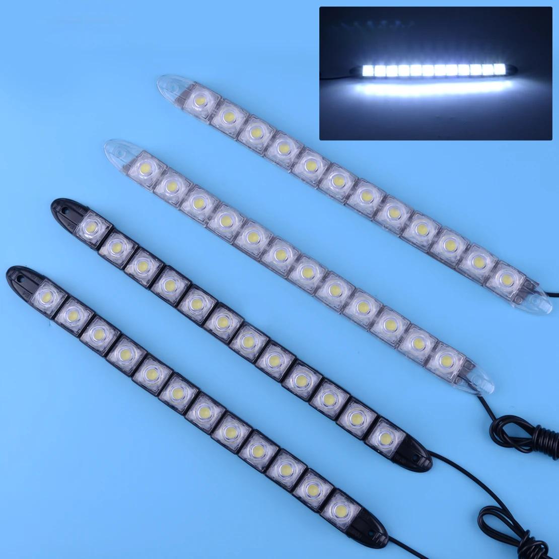 

beler Plastic Car DRL 12 LED Flexible Sequential Running Daytime Driving Fog Lamp With Turn Signal Light