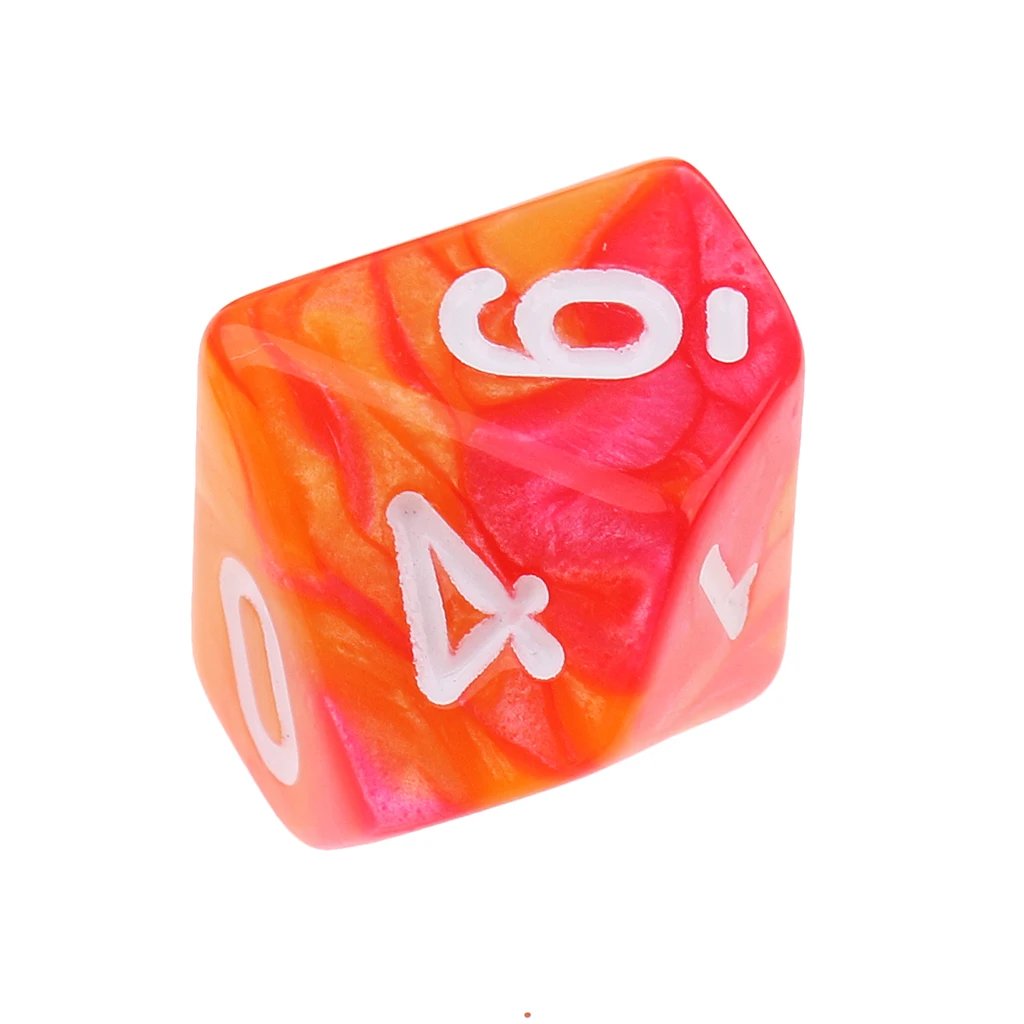Perfeclan 10pcs 10 Sided D10 Polyhedral Dice Double Color for DND RPG MTG Board Game Accessories Double Colors Dice