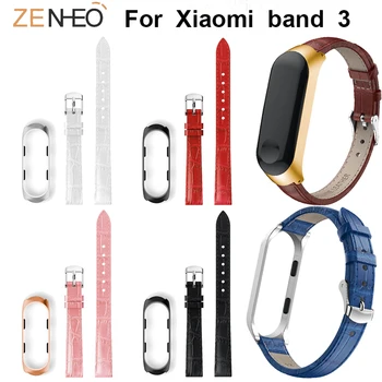 

Genuine Leather For Xiaomi mi band 3/4 band Watch strap Replacement For Mi Band 3 wristband watches bands belt Smart Accessories