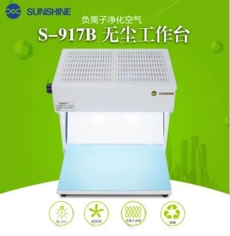 

Newest Protable SS-917B Adjustable Wind Dust-free Cleaning Working Table Dust-free Work Bench With Led Light For Mobile Phone