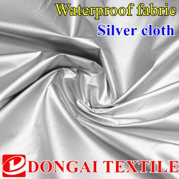 

size 1*1.5 meter width 190Tpolyester taffeta lightweight fabric silver coating fabric for car cover and tent waterproof fabric