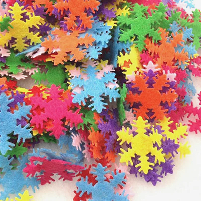 

DIY 200pcs Padded Felt Mix Color Snowflake Appliques Craft Kid's Doll Lots 25mm