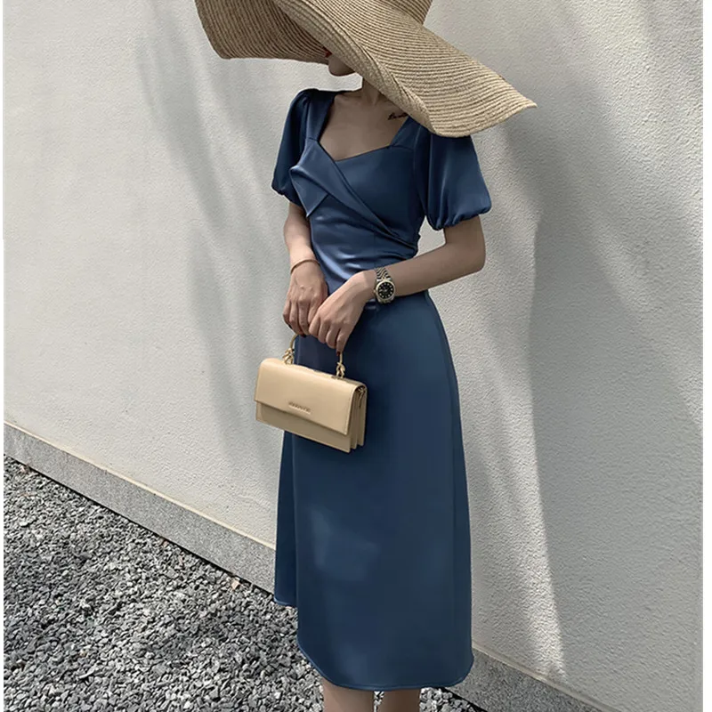 

SMTHMA 2019 Fashion Summer Dress Vestido De Festa Women Short sleeve Casual Elegant High Waist Vestidos