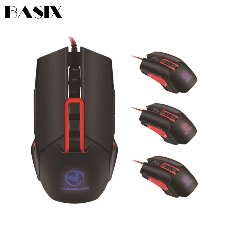 

Basix Gaming Mouse 3200 DPI Optical Mouse 9 Buttons Cable USB Wired backlight Gamer Mouse for PC Computer Game Mice Mause