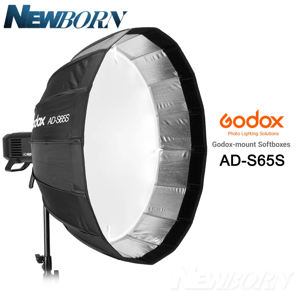 Godox 65 см AD-S65S встроенный Серебряный софтбокс с сотовой сеткой Godox крепление софтбокс для вспышки AD400PRO