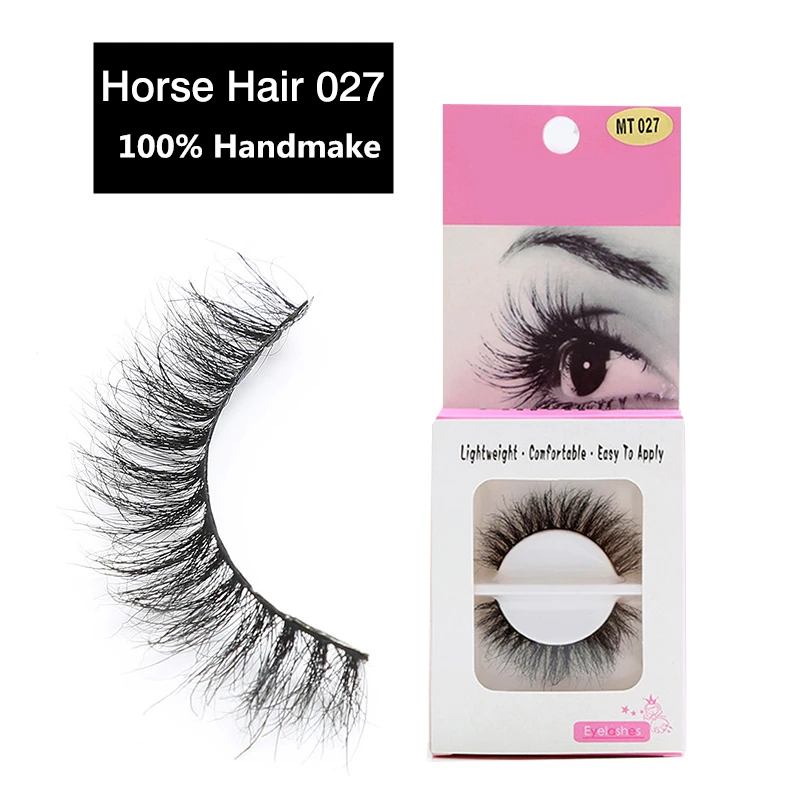 

1 Pair Horse Hair 3D Strip Lashes Women Lady Natural Thick False Eyelashes Hand Made 3D Eyelash Extensions