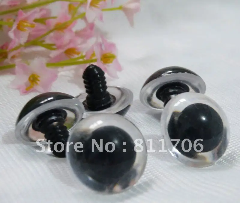 24mm clear color round toy animal safety plastic eyes for plush bear toy findings washers K