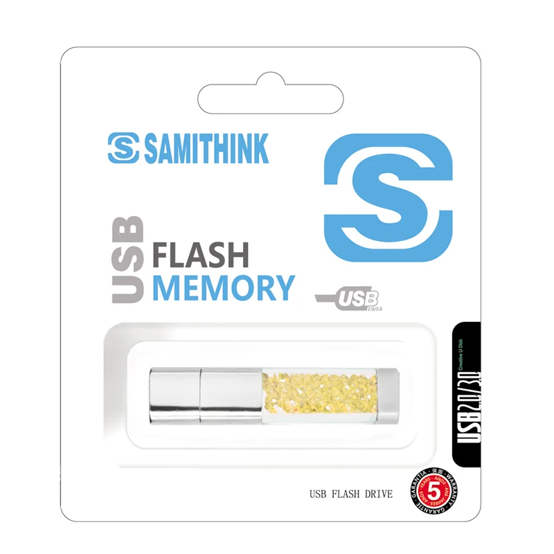 Модный Кристальный USB 2,0 флэш-накопитель пользовательский подарок USB флэш-накопитель 10 цветов USB ключ флэш-памяти 64 ГБ 32 ГБ 16 ГБ 8 ГБ 4 ГБ - Цвет: Цвет: желтый