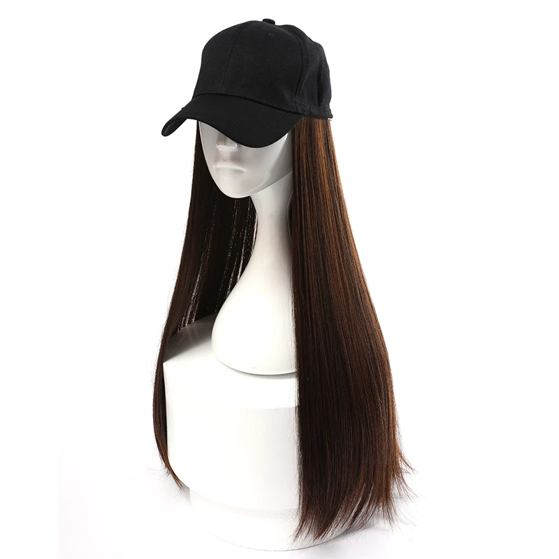 MCOSER 60 см синтетический головной убор и парик Harajuku Косплей прямой парик высокотемпературное волокно - Цвет: Black-light Brown