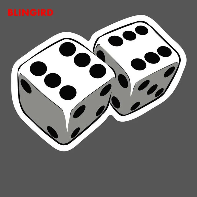 BLINGIRD 1/5 Pieces Funny Dice Decal Graffiti Stickers Motorcycle Car