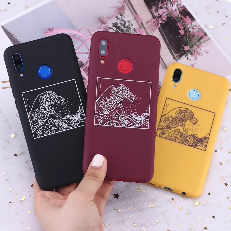 Силиконовый чехол для телефона Huawei Honor Mate 10 20 Nova P20 P30 P40 P Smart The Great Wave off Kanagawa
