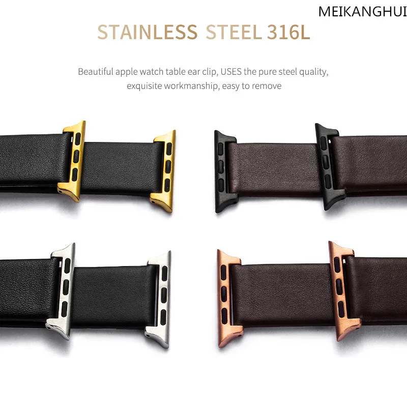 MEIKANGHUI Classic Brand Leather Watch Band for Apple Watch iwatch 38 42mm Series 1 2 3 5