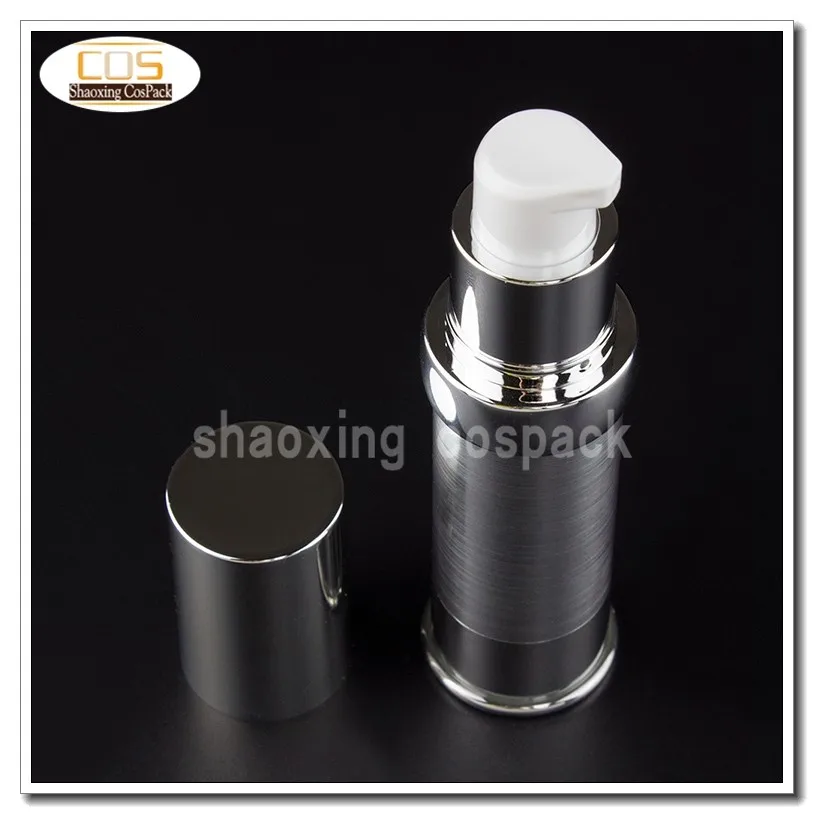 Airless para Creme Prata Garrafa Bomba Vazio Plástico Airless 15 ml 50 Pcs Za218-15ml 3 para creme, vazio plástico garrafa airless 15 ml