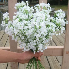 Искусственный цветок из ткани, белый букет Гипсофилы, свадебное растение, украшение дома, искусственные цветы, кружева, декоративные