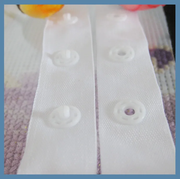 6yards/lot White color 25mm*25mm snap buttons tape buttons Sewing Baby