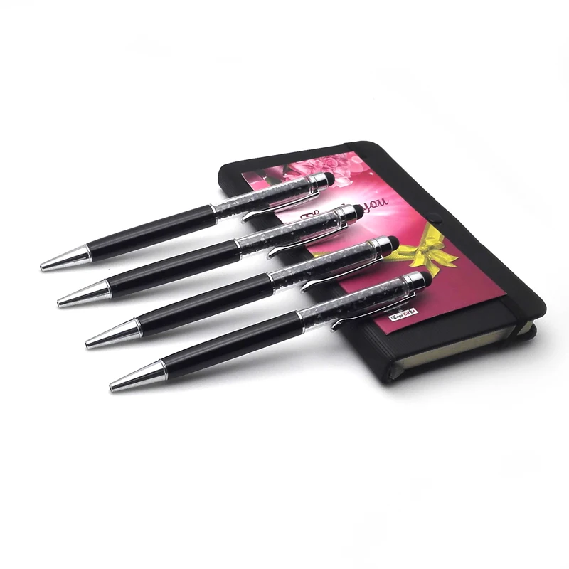 

Personalized with the bride and bridegroom' names Diamond ballpoint pens crystal Touch Screen Pen Custom items with date