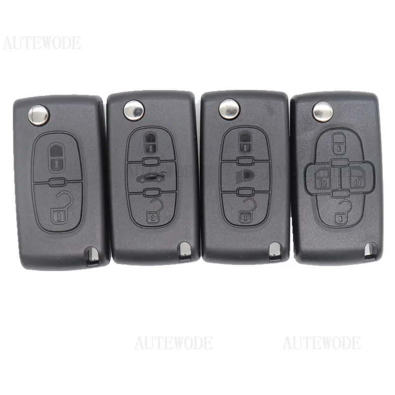 AUTEWODE автомобильный Корпус ключа для Peugeot 207 307 308 407 607 807 2/3/4 кнопки Citroen C2 C3 C4 C5 C6 флип