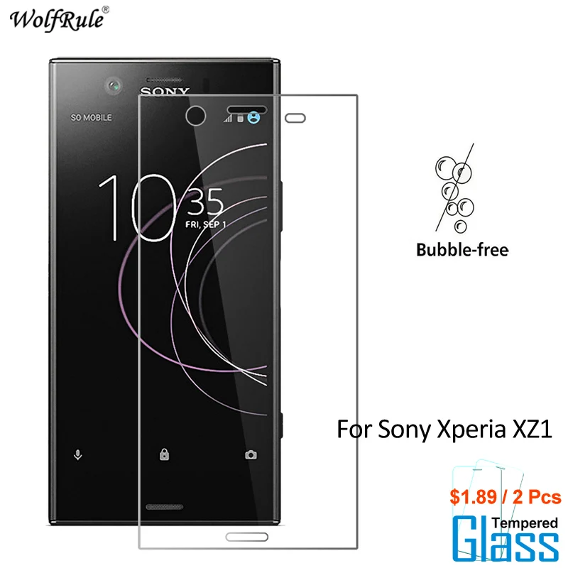 

2Pcs For Glass Sony Xperia XZ1 Screen Protector Tempered Glass For Sony Xperia XZ1 Glass Phone Film For Sony XZ1 Glass WolfRule