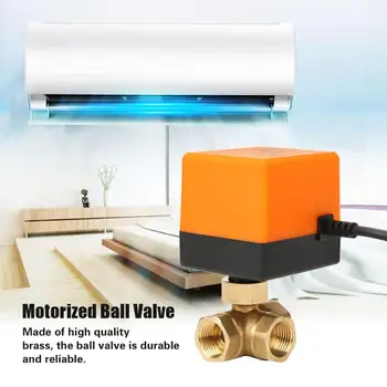 

DN15 Motorized Ball Valve G1/2 Brass 3 Way Motorized Ball Electrical Valve for Air Conditioner DC12V Gemotoriseerde kogelkraan