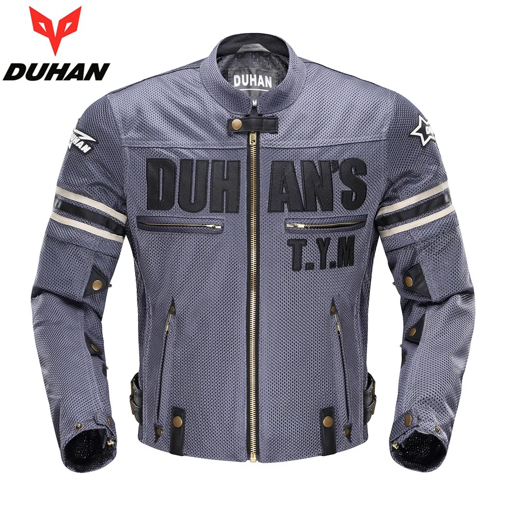 

Summer Motorcycle Jacket DUHAN mesh cloth motorbike racing net jacket breathable motocross clothes with protectors