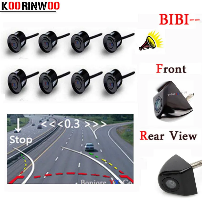 

Koorinwoo 2019 Dual Core CPU Parktronic Car parking sensors Auto Vide Dynamic Trajectory Rearivew Camera Front Camera Back up