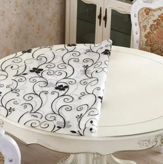 

PVC Diameter 90CM Round Tablecloth Clear Soft Glass Table Cover Protector Desk Mat Desktop