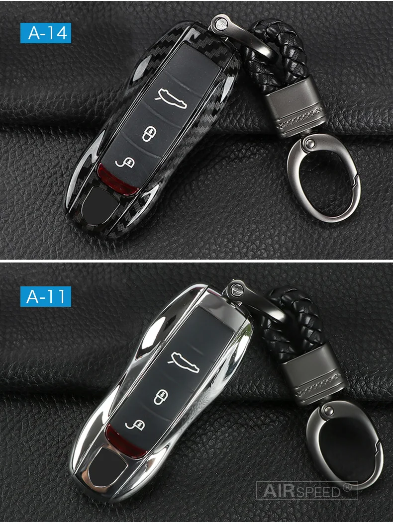 Airspeed 3pcs Car Key Case Key Cover Shell for Porsche Panamera Macan Cayenne Carrera Boxster Cayman 911 970 981 991 Accessoires (12)