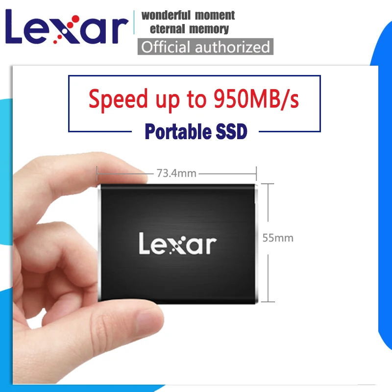 Lexar SL100 Pro Портативный SSD USB 3,1 Gen2 внешний SSD жесткий диск HDD 950 МБ/с./с 500 ГБ 1 ТБ твердотельные накопители внешний жесткий диск