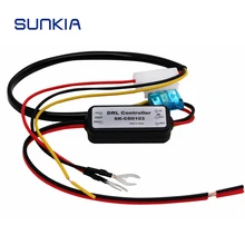 SUNKIA-Luz LED de conducción diurna para coche, arnés de relé, atenuador de encendido/apagado, 12-18V, 5A, controlador DRL automático, Controlador de luz antiniebla, 1 Uds.