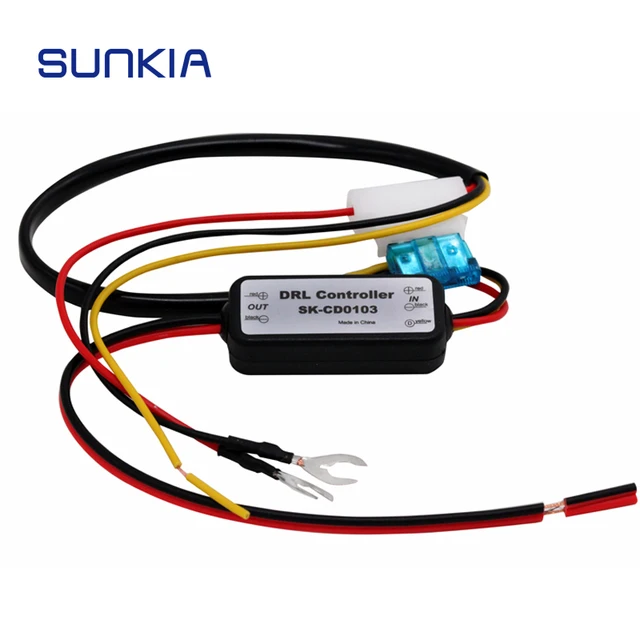 US $2.40 1PCS SUNKIA Car LED Daytime Running Light Relay Harness Dimmer OnOff 1218V 5A Auto DRL Controller