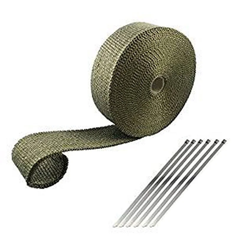 5cm15m Heat Wrap Exhaust Manifold Downpipe with 6 30cm Cable Ties for Car Motorcycle car accessories (3)