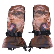 1 Пара лыжные перчатки из искусственной кожи водонепроницаемые ветрозащитные теплые перчатки для сноуборда уличные зимние спортивные аксессуары для альпинизма