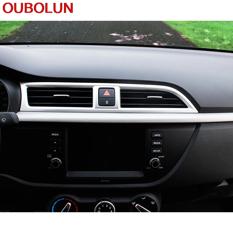 OUBOLUN нержавеющая сталь для Kia Rio 4 2017 выпуск воздуха круглая крышка молдинги салона