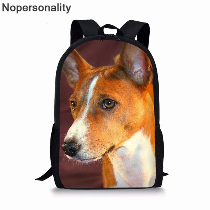 Nopersonality милый Basenji с принтом собаки, школьная сумка, набор для мальчиков и девочек, крутая детская школьная сумка для начальной школы, сумки для книг, рюкзак для собак - Цвет: XM2776C