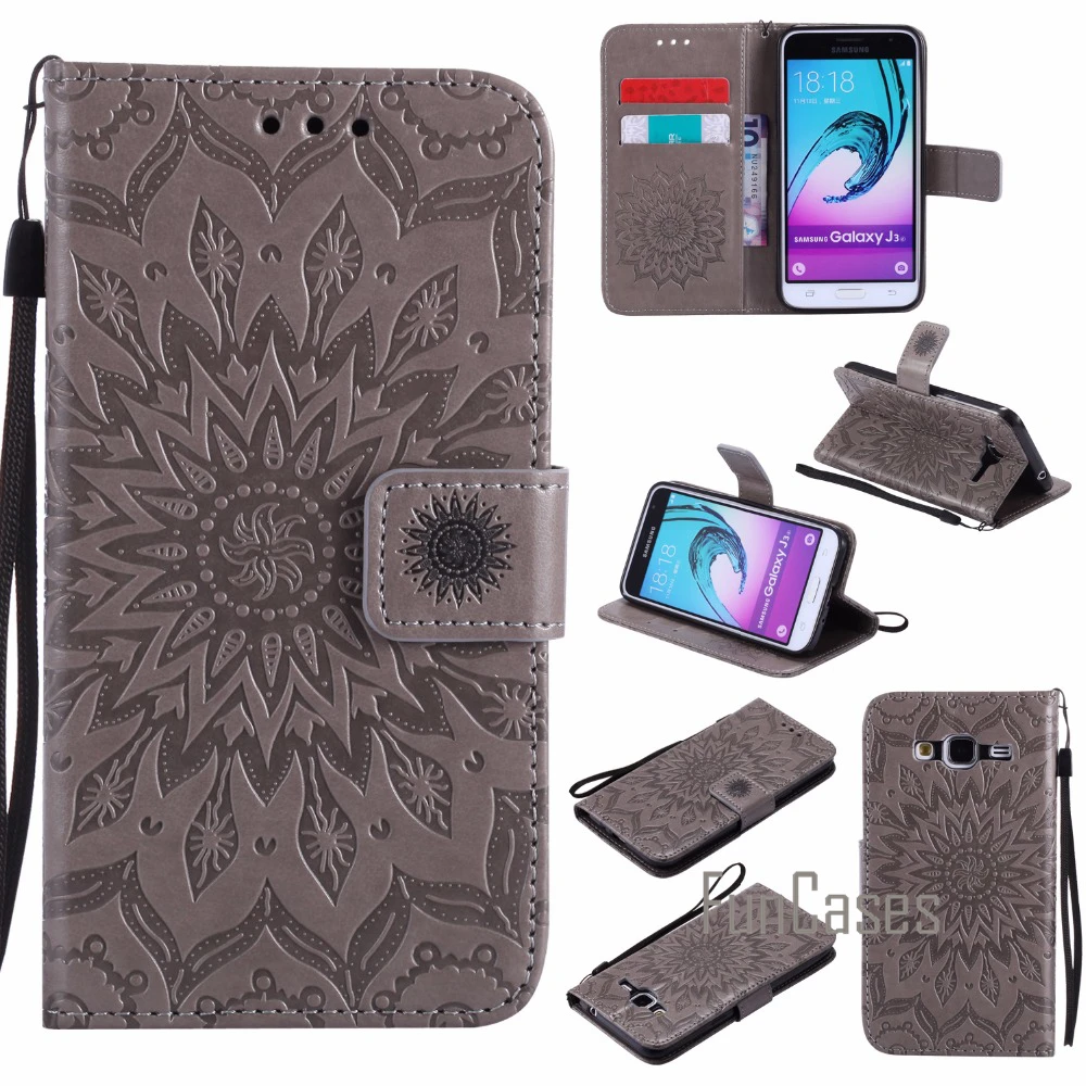 

Embossed Pattern Case sFor fundas Samsung Galaxy J3 2016 Case sFor coque Galaxy J3 2015 Case J320 J320F + Card Holders sumsug