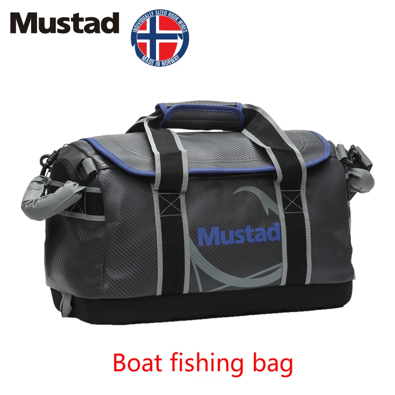 

Mustad Boat Fishing Bag Multifunction High Capacity Outdoor Fishing Bag PVC Waterproof Handbag Fishing Tackle Lure Fish Pesca